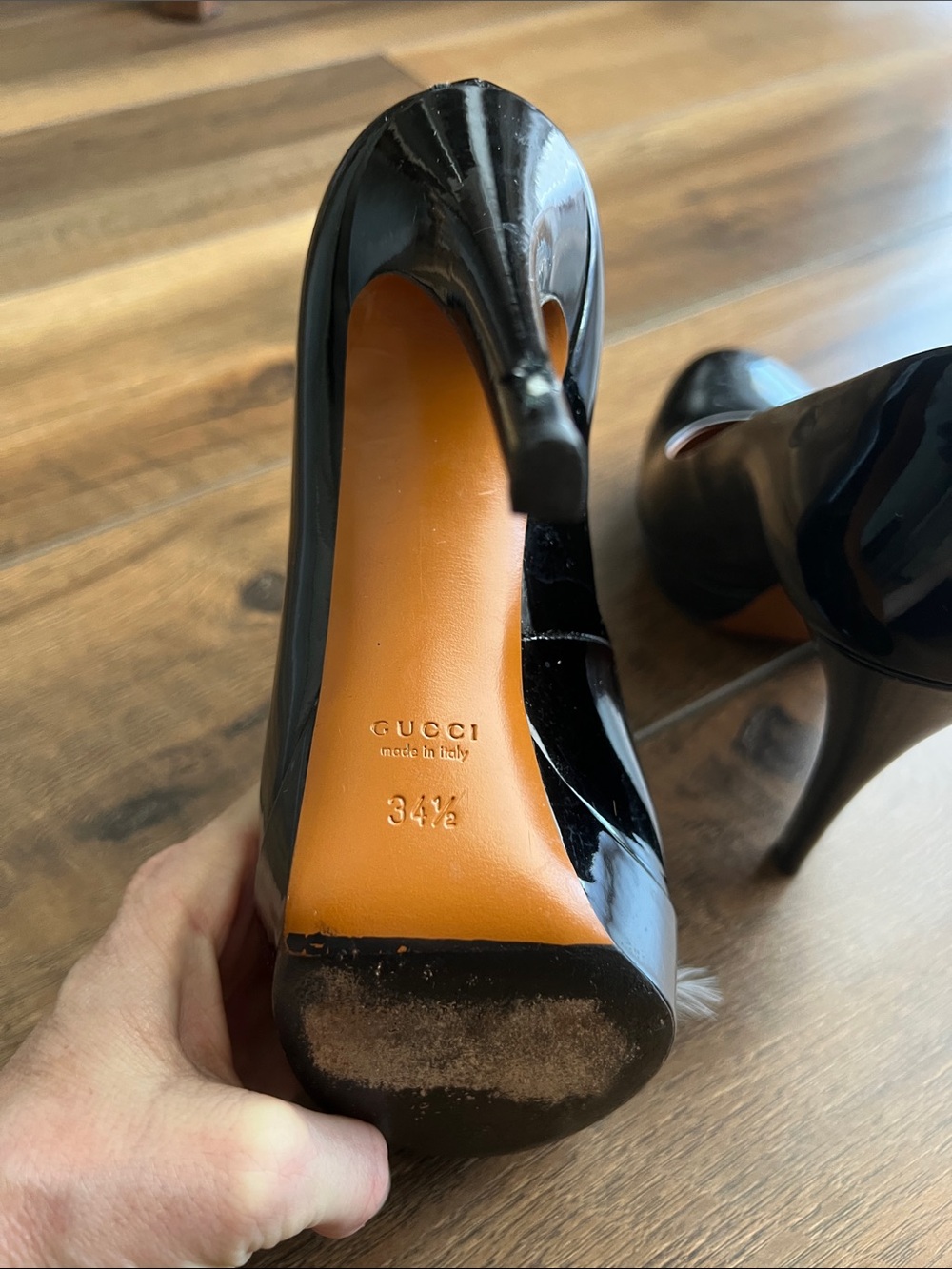 Gucci Black Patent Leather Platform Stiletto Pumps - Picture 3 of 10